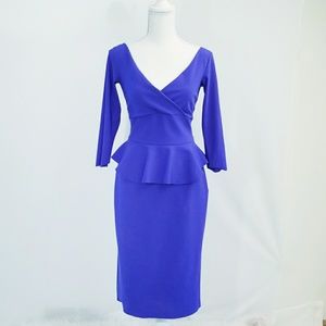 Chiara Boni La Petite Robe Blue Peplum Dress 42 6